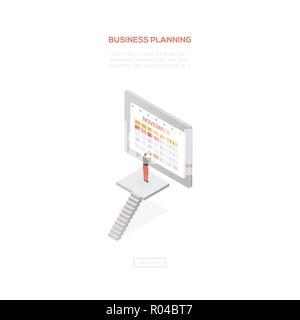 Business planning - modern isometric vector web banner Stock Vector
