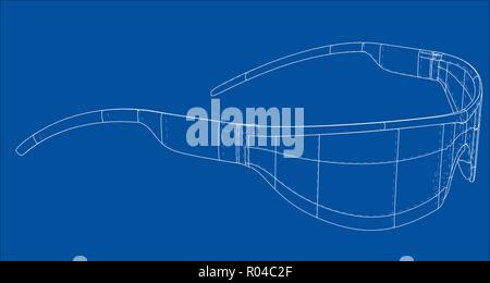 VR Virtual Reality Glasses Concept. Vector Stock Vector