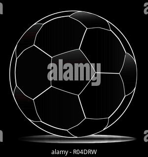 A typical soccer football in black and white line Stock Photo