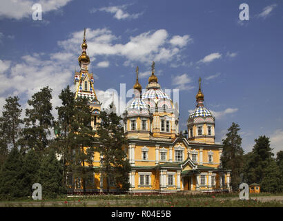 Ascension Cathedral (Zenkov Cathedral) in Almaty. Kazakhstan Stock Photo