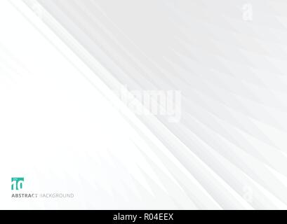 Abstract geometric perspective lines diagonal white and gray gradient color background. vector illustration Stock Vector