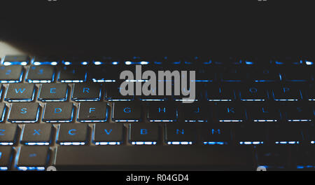 keyboard iluminating in the dark Stock Photo
