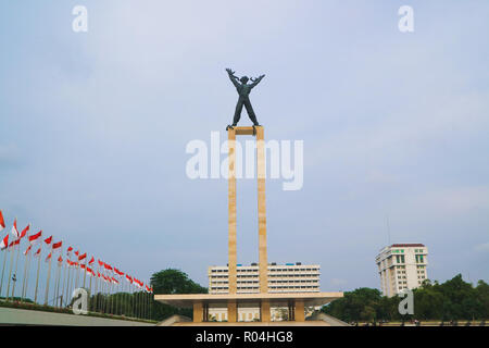 A statue of West Irian Liberation at Bull's Field, Central Jakarta, Indonesia Stock Photo