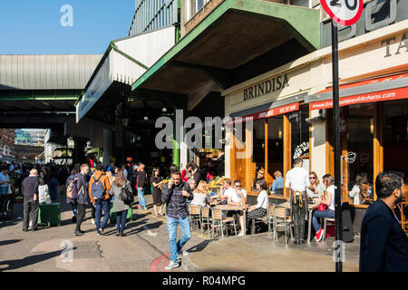 Borough Market in the Borough of Southwark is one of the largest and oldest food markets in London, England, U.K. Stock Photo