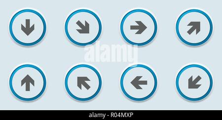 Arrow buttons dirrection set illustration Stock Vector