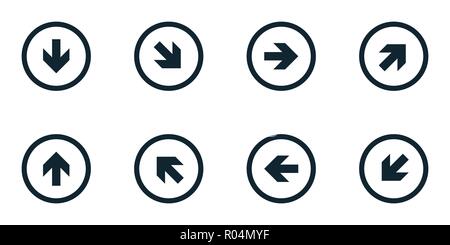 Arrow buttons dirrection set illustration Stock Vector