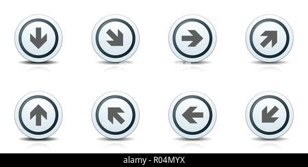 Arrow dirrection button label sign set illustration Stock Vector