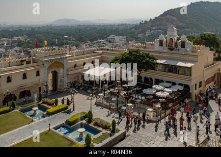 Outer Yard of City Palace, Udaipur, Rajasthan, India Stock Photo