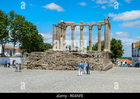 Roman temple of Diana, UNESCO World Heritage Site, Evora, Alentejo, Portugal, Europe Stock Photo