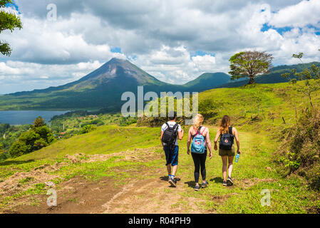 Hiking towards Arenal Volcano, Alajuela Province, Costa Rica, Central America Stock Photo