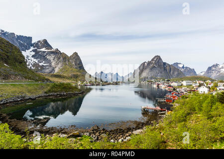 Picturesque view of the town of Reine, in the Lofoten Islands, Arctic, Norway, Scandinavia, Europe Stock Photo