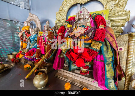 Interior of the Nadi Hindu Temple, Viti Levu, Republic of Fiji, South Pacific Islands, Pacific Stock Photo