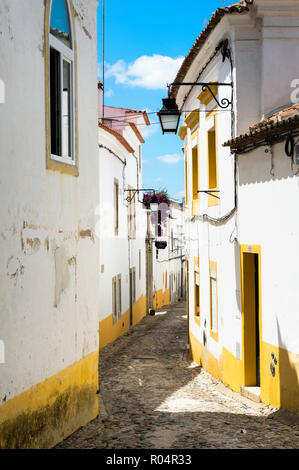 Narrow Street, Historical centre, Evora, Alentejo, Portugal, Europe Stock Photo