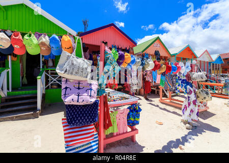 Tourist souvenir shops, Long Bay Beach, Antigua, Antigua and Barbuda, Leeward Islands, West Indies, Caribbean, Central America Stock Photo