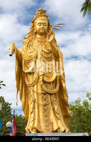 Guanyin chinese goddess statue in the wat Samphran temple near Bangkok, Thailand Stock Photo