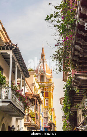 A view of the Cathedral of Cartagena (Metropolitan Cathedral Basilica of Saint Catherine of Alexandria), UNESCO, Cartagena, Colombia Stock Photo