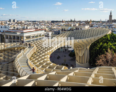 City view from the Metropol Parasol, Seville, Andalucia, Spain, Europe Stock Photo