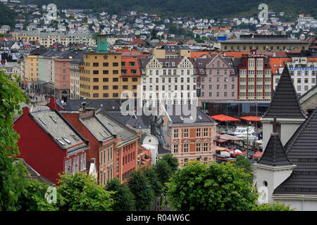 Old wooden houses, Bergen City, Hordaland County, Norway, Scandinavia, Europe Stock Photo