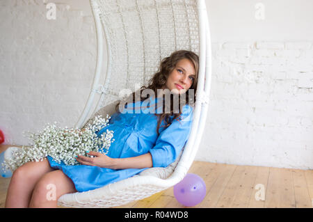 Pregnant Woman Sitting Chair Table Office Holding Belly Hands Enduring  Stock Photo by ©HayDmitriy 275243636