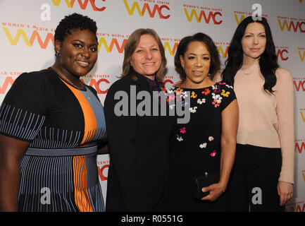 New York, USA. 1st November, 2018. NEW YORK, NY - NOVEMBER 01:Danielle Brooks, Cindy Holland, Selenis Leyva, and Laura Prepon attend the 2018 Women's Media Awards at Capitale on November 1, 2018 in New York City.a attends the 2018 Women's Media Awards at Capitale on November 1, 2018 in New York City. Credit Joihn Palmer/MediaPunch Credit: MediaPunch Inc/Alamy Live News Stock Photo