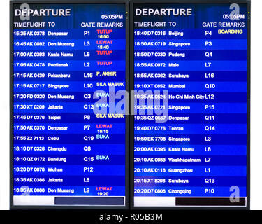 Airport Arrivals Board electronic screen monitor displays domestic ...