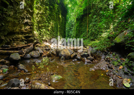 Sungai Merabung nature river inside gorge in Lahad Datu Sabah Malaysia ...