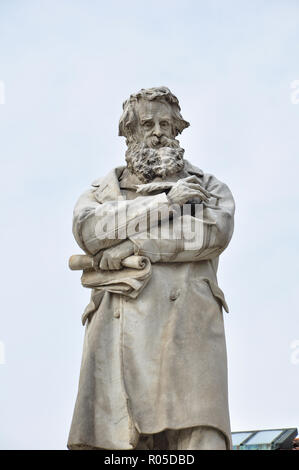 Niccolò Tommaseo statue, Campo Santo Stefano, Venice, Italy Stock Photo