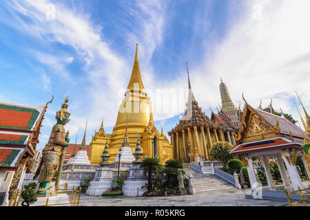 Bangkok Thailand, city skyline at Wat Phra Kaew temple