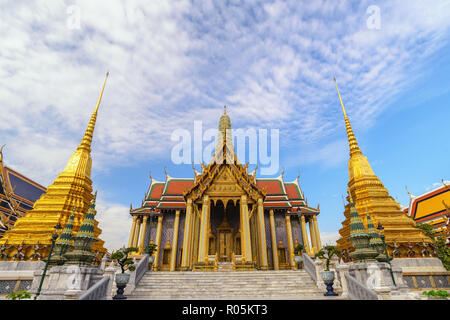 Bangkok Thailand, city skyline at Wat Phra Kaew temple