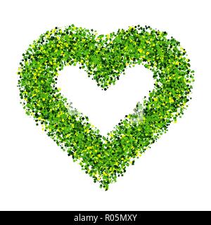 Green and yellow heart isolated on white background. St. Patrick's Day symbol.  Vector illustration,eps 10. Stock Vector