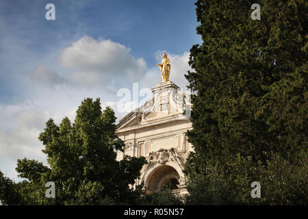 A view of the facade of the basilica of Santa Maria degli Angeli e dei Martiri in Assisi, Italy. Stock Photo