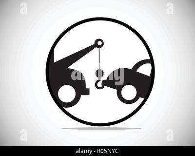 Car Towing Truck icon. Vector Illustration Stock Vector