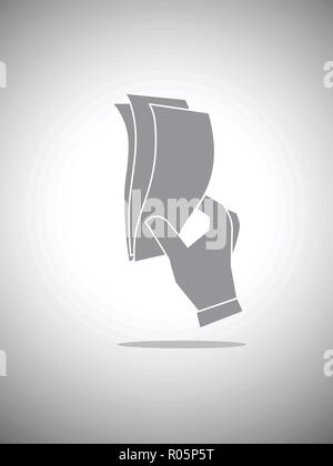 cash vector icon on a gray background Stock Vector