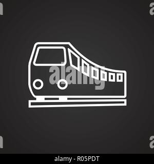 Travel by train thin line on black background Stock Vector