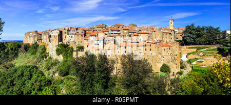 Beautiful Farnese village,panoramic view,Near Viterbo,Lazio,Italy. Stock Photo
