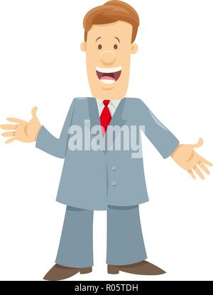 Cartoon illustration of businessman giving speech Stock Vector Image ...