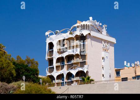 Tel Aviv-Yafo, Israel - June 6, 2018: Crazy house designed by Leon Geignebet in Tel Aviv. The building is an architectural attraction with its unusual Stock Photo