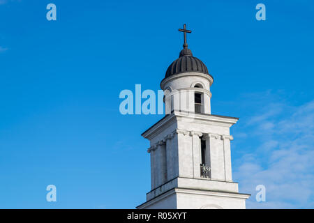 The Metropolitan Cathedral Nativity of the Lord steeple towards a blue sky, in Chisinau, Moldova. Stock Photo