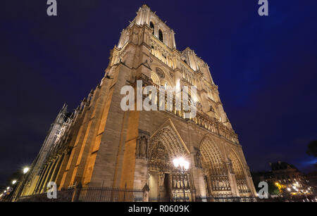 The Notre Dame Cathedral in the evening , Paris, France. Stock Photo