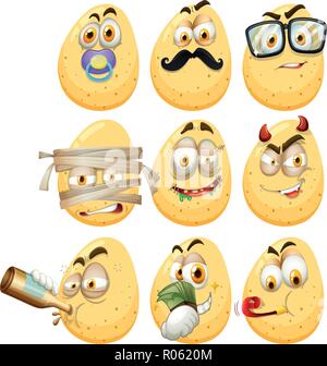 Set of different emotions illustration Stock Vector