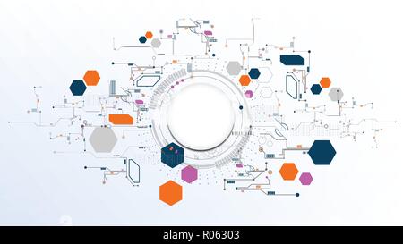 Technological abstract modern digital element board background template vector design Stock Vector