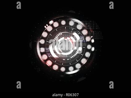 Technological abstract red light interface background vector design Stock Vector