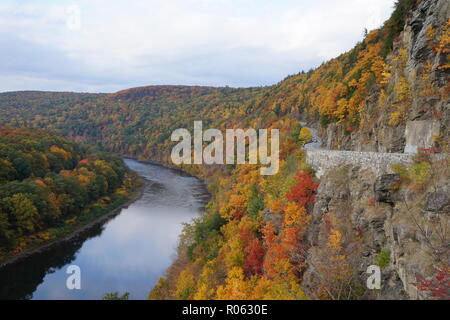 The hawks Nest State park in New York during autumn Stock Photo