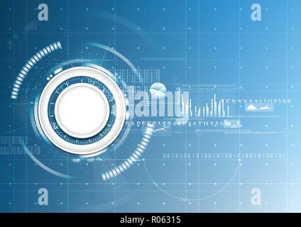 Technological abstract digital template signal graph blueprint interface background vector design Stock Vector