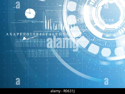 Abstract technological future interface digital blueprint technical drawing vector background design Stock Vector