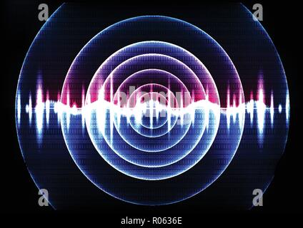 Technological abstract signal pulse search background vector design Stock Vector