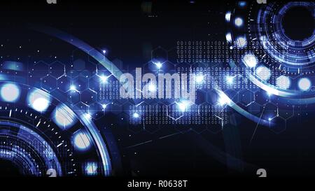 Technological cybersecurity future light abstract background vector design Stock Vector