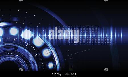 Technological cybersecurity modern interface abstract background vector design Stock Vector