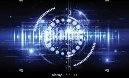 Technological cybersecurity identification abstract background vector design Stock Vector