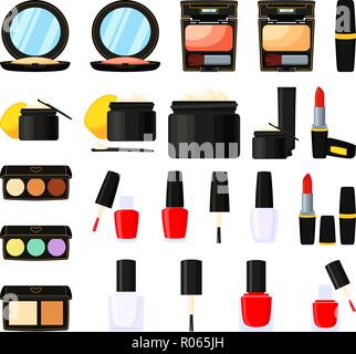22 colorful cartoon makeup elements Stock Vector